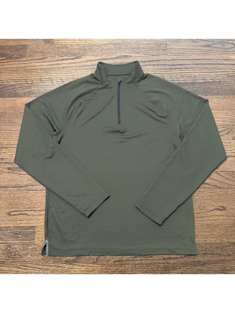 New Rhone Men's 1/4 Zip Breathable Olive Green Pullover Size Small